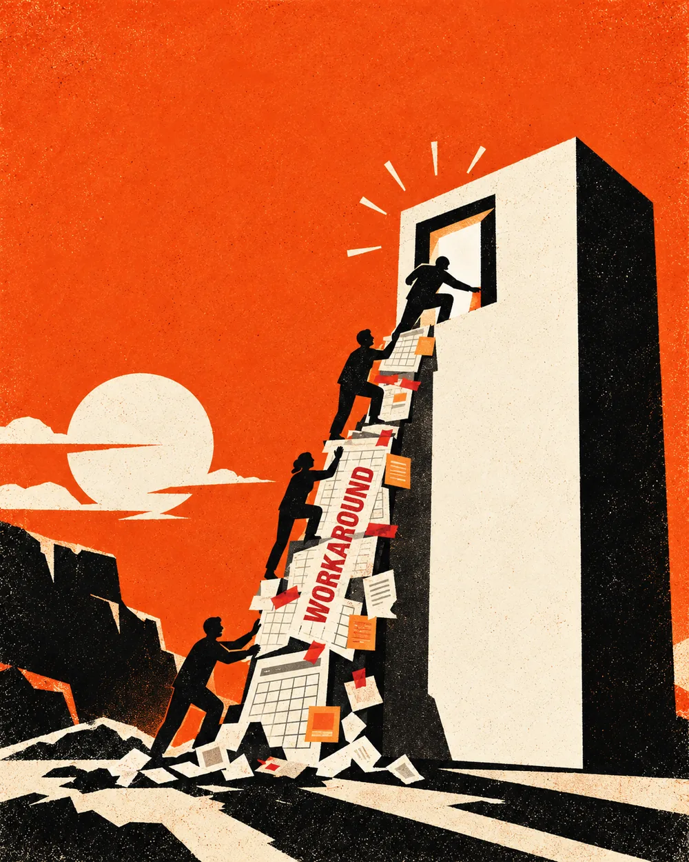 Editorial illustration for Week 03: What Is That Workaround Doing That Your Product Isn't?
