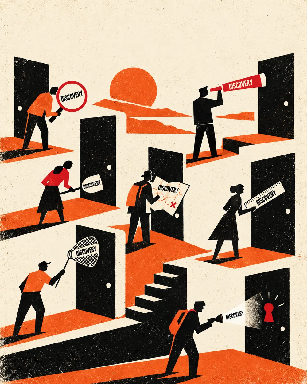 Editorial illustration for Week 05: Are We All Saying “Discovery” and Meaning Different Jobs?