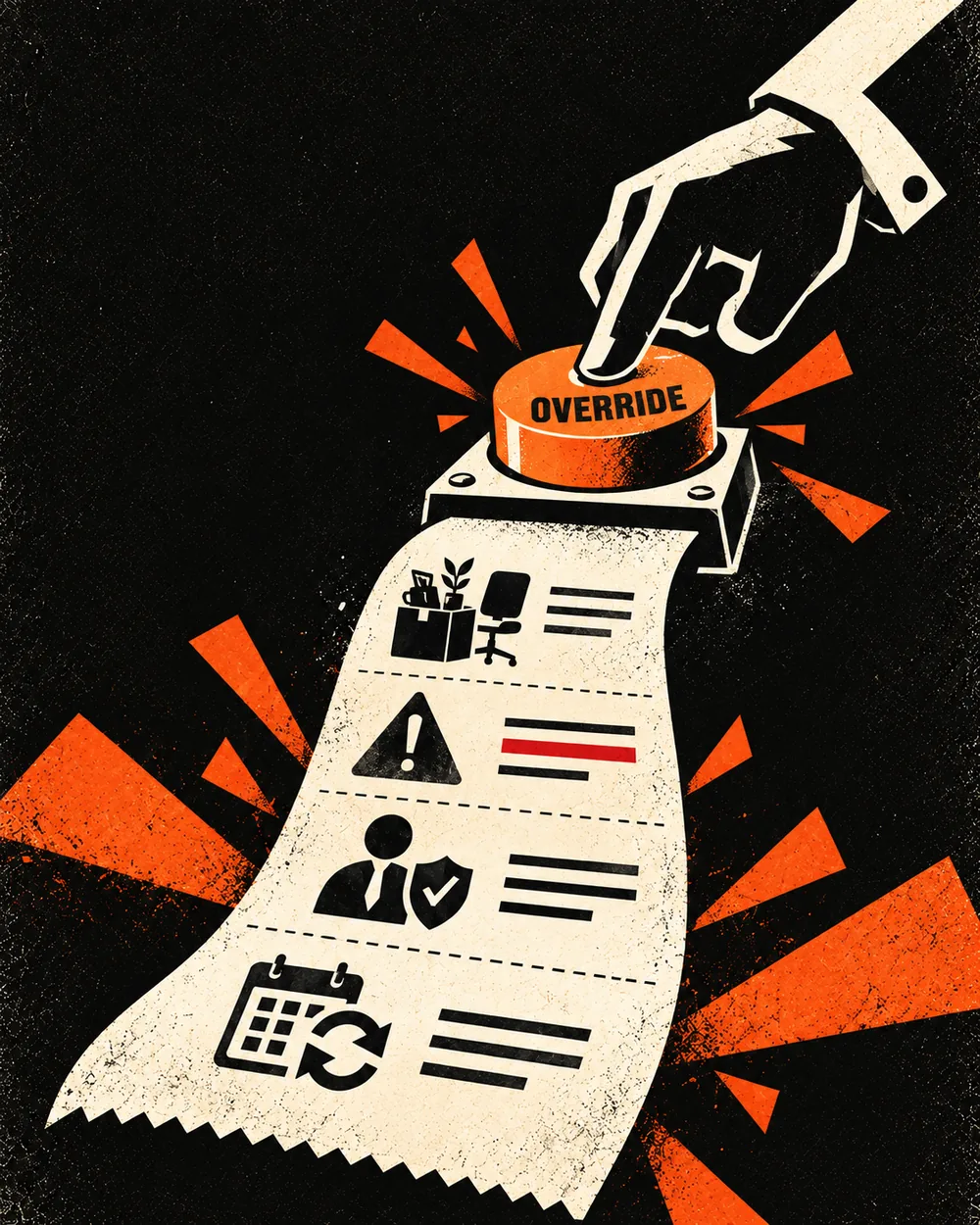 Editorial illustration for Week 11: Leadership Overrode the Recommendation. Who Owns the Tradeoff Now?