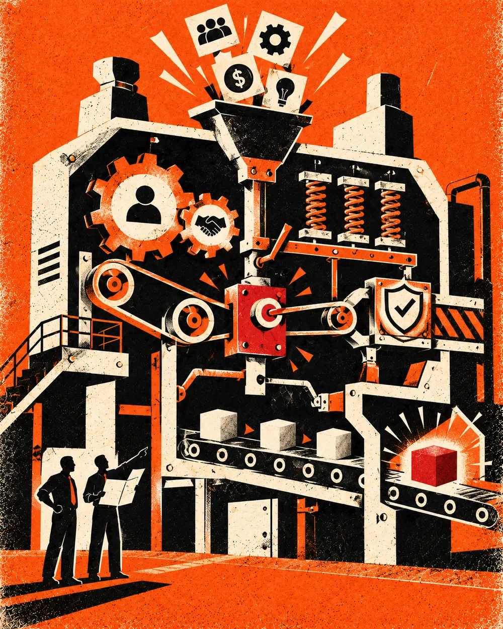 Editorial illustration for Week 26: What If the Real Product Is How the Organization Works?